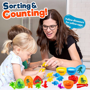 Giocattolo matematico sensoriale Montessori abbinamento prescolare apprendimento <span class=keywords><strong>gioco</strong></span> educativo colore uovo smistamento e conteggio giocattoli dinosauri - Product Image 4