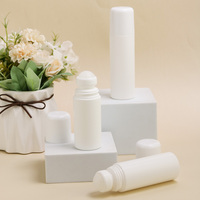 Conteneurs cylindriques en plastique personnalisés Cosmétiques 100 ml Bouteille de déodorant en plastique pp à bille pour emballage de 30 ml