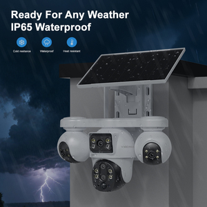Caméra solaire à zoom 8x à 4 objectifs, enregistrement 24h/24 et 7j/7, <span class=keywords><strong>couverture</strong></span> à 360 degrés, vision nocturne couleur, grand angle, vente chaude - Product Image 2