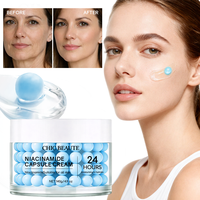 CHIC BEAUTE Crème en Capsules de Peptides à l'Acide Hyaluronique : Hydratation Profonde, Éclaircissement du Teint, Amélioration de la Peau Rugueuse et Apaisement Cutané