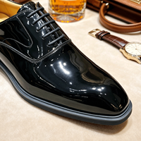 Herren Lackleder Oxford-Schuhe mit eckiger Zehenpartie, bequem, weich, schwarz, hochglänzend, formelle Anzugschuhe für Smoking, Hochzeit, Büro, Neu 2026