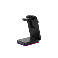 Chargeur sans fil magnétique pliable 3 en 1, station de charge rapide 15W pour téléphone, montre, écouteurs, lumière RGB