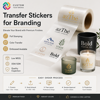Autocollants personnalisés en feuille d'or à transfert thermique, étiquettes logo pour la décoration des emballages de bouteilles en verre, tasses, parfums et bougies