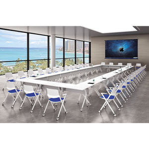 โต๊ะพับได้พร้อมล้อเลื่อน,โต๊ะเรียนหนังสือพับได้สำหรับฝึกประชุมสำนักงาน - Product Image 4