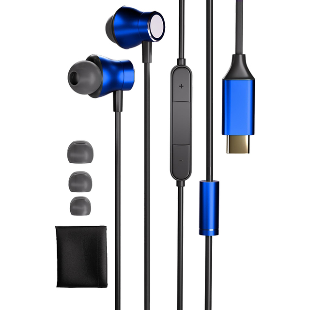 USB C Earphones Noise Isolating In-Ear Type C Headphones Wired With Microphone Heavy Bass for Iphone 15 and All Type C Jack