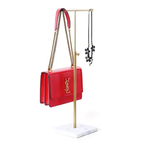 RuiChen 2020 Bag Store Exquisite Gold Metal Adjustable Handbag Stand Holder Display Rack Bag Hanger for Retail Store