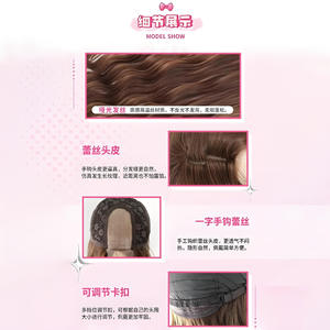 วิกผมตรงยาวแบรนด์ในประเทศ พร้อมหน้าม้าปัดข้าง ทำจากเส้นใยทนความร้อนสูง  ฐานลูกไม้โปร่งใส ความหนาแน่น 2.5 สำหรับสไตล์ JK ในชีวิตประจำวัน - Product Image 4