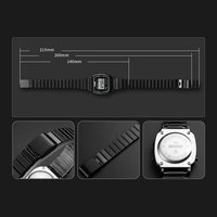SKMEI 1901 jam tangan Digital untuk wanita, arloji olahraga Dial persegi kecil ramping, jam tangan tali baja tahan karat tahan air, jam tangan Alarm Digital