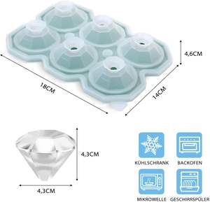 Nouvelles formes innovantes pour la fabrication de glaces à domicile – Outils innovants et tendance – Bac à glaçons en forme de diamant - Product Image 2