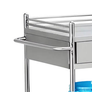 Harga rendah troli Rumah Sakit baja tahan karat portabel dengan roda senyap dan laci - Product Image 3