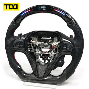 พวงมาลัยคาร์บอนไฟเบอร์แท้ TDD พร้อมไฟ LED สไตล์รถแข่ง สำหรับ Honda CRZ ทุกปี ผลิตตามสั่ง - Product Image 2