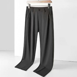 Pantalon de costume pour homme décontracté d'affaires léger et à séchage rapide pour l'été, pantalon de costume droit extensible et ample - Product Image 4