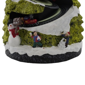 Bán Buôn Custom Made Rotating Noel Xmas Cảnh Led Nhạc Polyresin Cây Giáng Sinh Với Phong Trào - Product Image 5