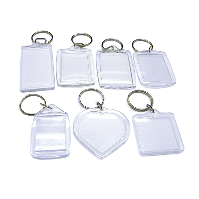 Oem Odm China Artigifts Keyrings Factory Wholesale Photo Key Ring Printed Acrylic Keychain Heart Shaped Clear Key Chain Frames