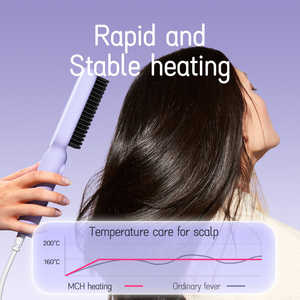 <span class=keywords><strong>Cepillo</strong></span> <span class=keywords><strong>Alisador</strong></span> de Cabello Iónico, Peine <span class=keywords><strong>Alisador</strong></span> con Iones Negativos, Plancha de Cabello con Calentamiento Rápido y Protección Anti-Quemaduras para Uso en Casa o Salón - Product Image 4