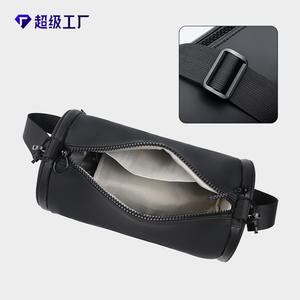 Super Factory Unisex Cylindrical Shoulder <b>Bag</b> Black <b>Waterproof</b> Detachable Strap Outdoor Sports <b>Crossbody</b> <b>Bag</b> - Product Image 3