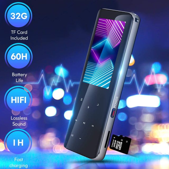New Style 2.4 Inch Touch Screen MP3 Player with 16GB/32GB Capacity Supports FLAC WAV APE Audio Formats