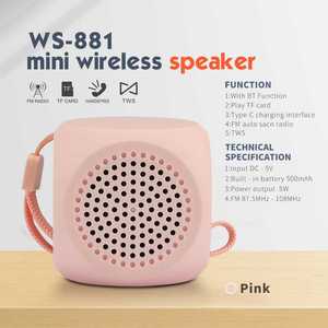 WS-881 Mini Xách Tay Bluetooth Loa Không Dây Âm Thanh Tốt Đẹp Hệ Thống TWS Du Lịch FM Đài Phát Thanh Âm Thanh Loa Với Dây Buộc - Product Image 4