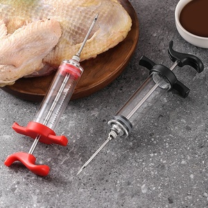 Mingxiang 30ml paslanmaz çelik et enjektör kiti plastik barbekü Marinade türkiye kanatlı araçları için et iğne ile enjektör şırınga - Product Image 3