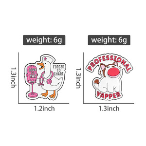 Broches en émail médical « Geese and Cats » pour sacs à dos, bijoux <span class=keywords><strong>de</strong></span> mode pour femmes, cadeau pour amis - Product Image 2