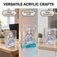 Bloc acrylique transparent personnalisé avec motif anime unique, impression UV, faible MOQ, design personnalisé, personnage imprimé, pour bureau