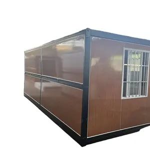 Rumah lipat portabel, 20ft-30ft hangat musim dingin rumah lipat baja dan Panel Sandwich bahan Modular dilengkapi asrama kamp yang dapat dilipat