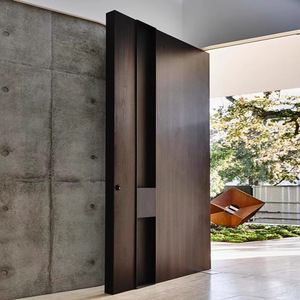 Puertas de entrada <span class=keywords><strong>principal</strong></span> exterior de alta seguridad, modelo personalizado, <span class=keywords><strong>puerta</strong></span> de entrada frontal pivotante de madera y <span class=keywords><strong>aluminio</strong></span> - Product Image 1