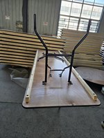 Table de banquet pliable d'extérieur en contreplaqué à prix de gros avec structure métallique