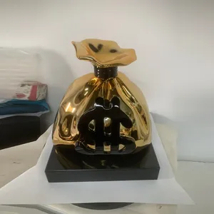 Decoración Creativa para el Hogar, Escultura Grande <span class=keywords><strong>de</strong></span> Lujo en Cromo Verde, Escultura <span class=keywords><strong>de</strong></span> Bolsa <span class=keywords><strong>de</strong></span> Dinero para Regalos <span class=keywords><strong>de</strong></span> <span class=keywords><strong>Año</strong></span> Nuevo - Product Image 1