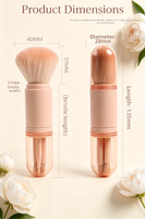 Ensemble de maquillage pour le visage multifonctionnel portable 4 en 1, 4 pièces, poignées en plastique, pinceaux pour le blush, la poudre libre et les fards à paupières