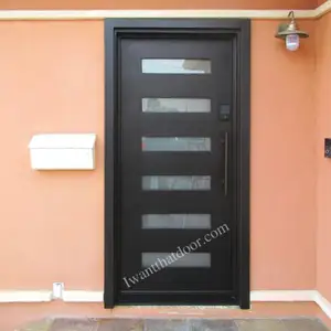 Moderna saftey porta d'ingresso in ferro battuto