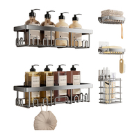 Étagère de douche Sus Drilling Rack, double niveau, en bambou, étagère de salle de bain, étagère d'angle murale en SUS304