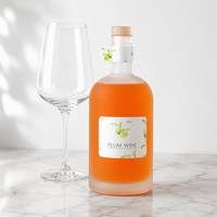Offre Spéciale – Bouteille de Vin en Verre Dépoli Rond avec Bouchon en Bois 500 ml – Emballage Mat pour Boissons