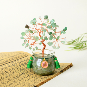 Hot Sale Natural Crystal Energy Money <b>Tree</b> Handmade Gemstone Chips Fengshui <b>Tree</b> with Glass Base Home Decoration - Product Image 2