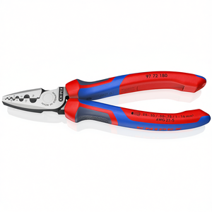 Knipex <b>Wire</b> Crimping Pliers 97 72 180 For AWG 23-5 With <b>Wire</b> Stripper Function - Product Image 2