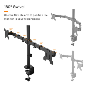 <span class=keywords><strong>Support</strong></span> de bureau à <span class=keywords><strong>double</strong></span> bras ergonomique pour TV 13 "-27" LCD Monitor Computer <span class=keywords><strong>PC</strong></span> Screen Bracket Dual Tilt VESA75x75-100x100 - Product Image 2