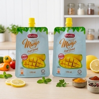Pochette souple à bec verseur en aluminium imprimée sur mesure de 170 ml, emballage liquide premium pour jus de mangue