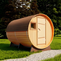 Salle de sauna à vapeur sèche intérieure en bois massif de cèdre rouge et de pruche, construction en bois, chauffage 6 kW avec panneau de commande pour la relaxation à domicile