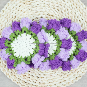 Ramo de Flores de Ganchillo Hecho a Mano: Girasol, Rosa, Lirio de los Valles, Flor de No <span class=keywords><strong>Me</strong></span> Olvides, Maceta y Posavasos. Regalo para el Día de la Madre, Maestros y Graduaciones. - Product Image 3