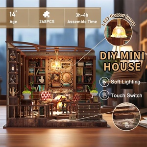 Kit de maison de bricolage miniature personnalisé <span class=keywords><strong>Puzzle</strong></span> assemblé Modèle de maison de bricolage miniature en bois pour jouet éducatif - Product Image 3