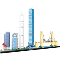 WOMA TOYS Fábrica de Juguetes, Bloques de Construcción de Plástico Personalizados al por Mayor, Arquitectura de Ciudad China, Modelo de Hong Kong, Decoración del Hogar