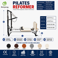 Machine de Pilates Reformer en aluminium avec demi-tourneuse intégrée pour studio à domicile – Équipement de fitness