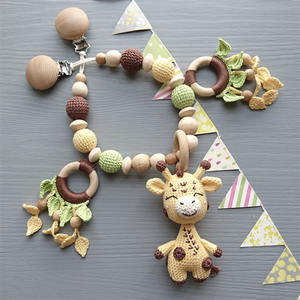 Ensemble Cadeau Personnalisation Crochet <span class=keywords><strong>Girafe</strong></span> Jouets <span class=keywords><strong>Attache</strong></span>-Sucette Hochet <span class=keywords><strong>Girafe</strong></span> Animal Jouet Poussette Chaîne - Product Image 5
