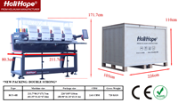 Machine à broder Holihope 4 têtes 15 aiguilles 1200 tr/min, style Tajima, pour monogrammes, fourniture d'usine