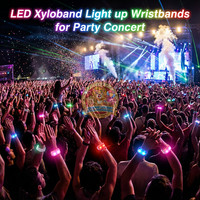 Bracelets LED à télécommande DMX 6 couleurs pour fêtes, en ABS et tissé, pour Pâques, concerts et promotions
