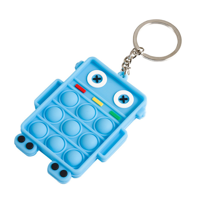Cartoon Robot Soft Silicone Keychain Manufacturers Customize New Puzzle Decompression Toys