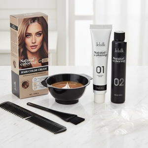 Kit Crema Colorante Permanente per <span class=keywords><strong>Capelli</strong></span> OEM con Estratto di Erbe e Cheratina, Senza Ammoniaca, Idratante, Lisciante, Copre i <span class=keywords><strong>Capelli</strong></span> Grigi, Cosmetico per Donne Adulte - Product Image 1