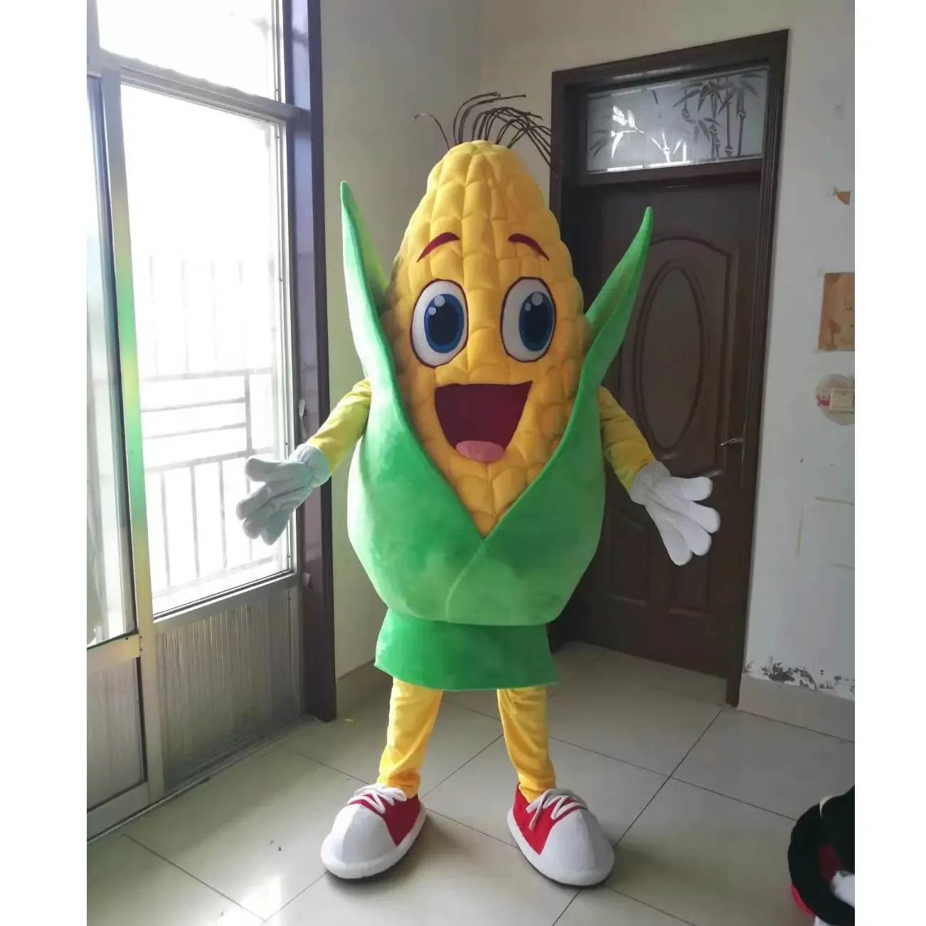 Hot Sale Popular Party Dress cute long plush corn Mascot Costume inflatable giant mascot costume