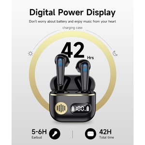 YYK-750 Black TWS Earbuds Wireless In Ear Headphones Active Noise Cancellation <b>Bluetooth</b> 5.3 <b>LED</b> Display Touch Control - Product Image 2