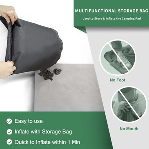 Self Inflating Camping Sleeping Pad With Adjustable <b>Backrest</b> Durable Flocking Air Mattress Sleeping Pad - Product Image 2